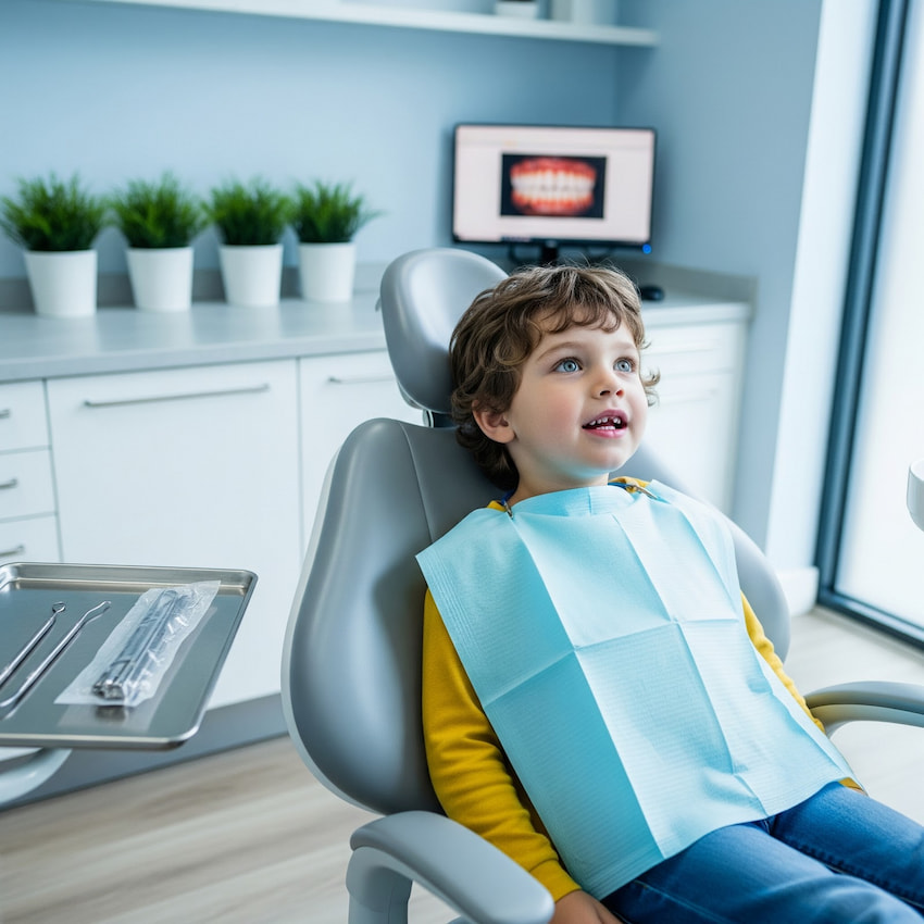 Dziecko na wizycie u stomatologa